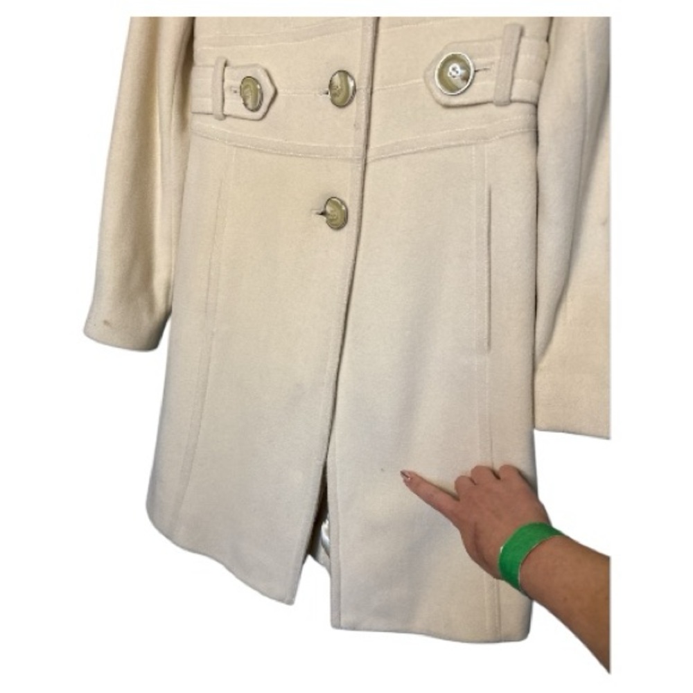 Kenneth Cole Ivory Wool Coat size 2 - Picture 3 of 6